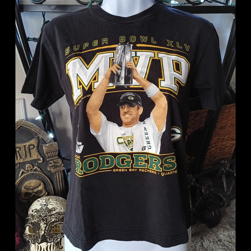 💚💛*4/$15 Aaron Rodgers Green Bay Packers Super Bowl XLV MVP T-shirt NFL Reebok